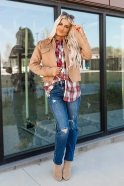 Brisk Evening Faux Suede Jacket