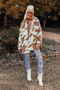 Aspen Snowfall Houndstooth Jacket