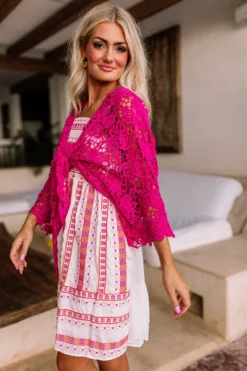 Sail The Day Away Front Tie Crochet Top In Hot Pink -Jacket and Coats Shop 2212288240000 2023021312094000 e1aa9796sail the day away front tie crochet top in hot pink