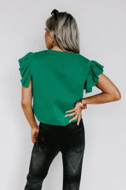 Status Update Top In Green -Jacket and Coats Shop 2301049856000 2023011621524100 5052df9bentro express sample 55