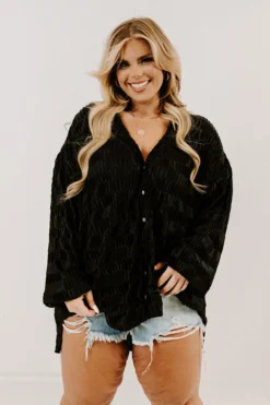 Jacket and Coats Shop -Jacket and Coats Shop 2301118849000 2023021610425500 db6c25cbchampagne season pleated top in black curves