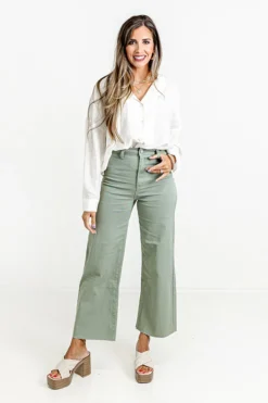 The Adriana High Waist Wide Leg Jean In Pear