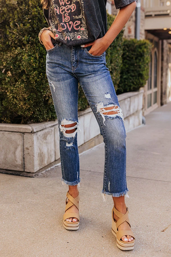 The Dean High Waist Distressed Jean In Medium Wash 2 The Dean High Waist Distressed Jean In Medium Wash - Image 2