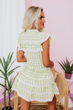 Downright Delightful Gingham Top In Lime -Jacket and Coats Shop 2303245313000 2023040411235200 fd7559b1downright delightful gingham top in lime