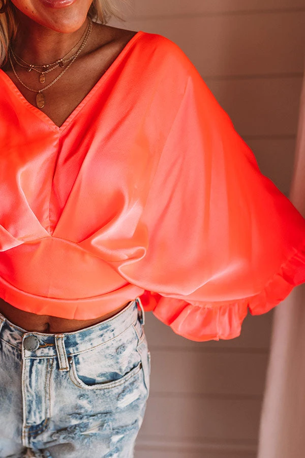 Heartfelt Harmony Top In Neon Coral 4 Heartfelt Harmony Top In Neon Coral - Image 4