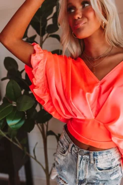 Heartfelt Harmony Top In Neon Coral 14 Heartfelt Harmony Top In Neon Coral -Jacket and Coats Shop 2304064307000 2023041515583300 be064fcbheartfelt harmony top in neon coral