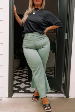 The Adriana High Waist Wide Leg Jean In Pear Curves