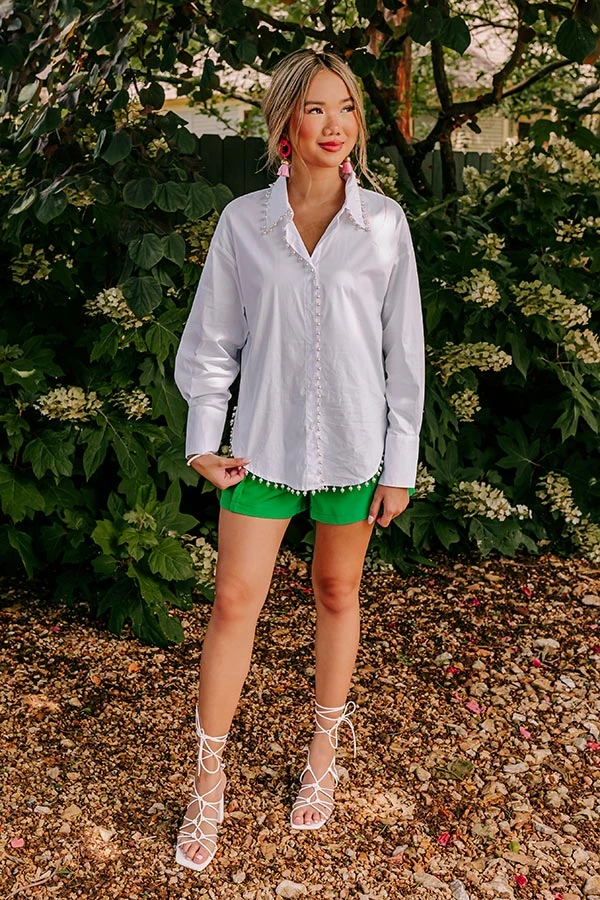 Luxe Debut Embellished Button Up In White 2 Luxe Debut Embellished Button Up In White - Image 2