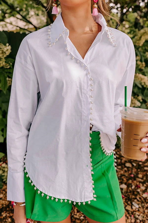 Luxe Debut Embellished Button Up In White 4 Luxe Debut Embellished Button Up In White - Image 4