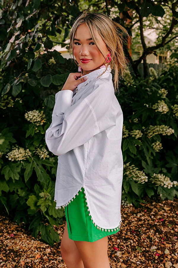 Luxe Debut Embellished Button Up In White 6 Luxe Debut Embellished Button Up In White - Image 6