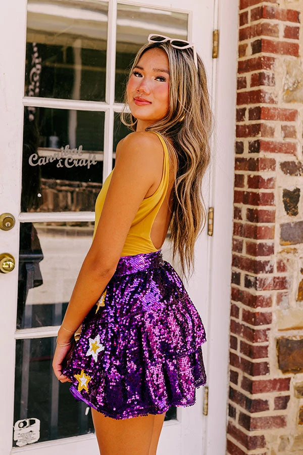 Pre-game Party Sequin Skirt In Purple 5 Pre-game Party Sequin Skirt In Purple - Image 5