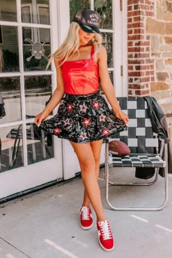 Pre-game Party Sequin Skirt In Black